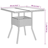 vidaXL 3-delige Tuinset met kussens poly rattan en glas zwart