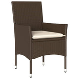 vidaXL 3-delige Tuinset met kussens poly rattan en glas zwart