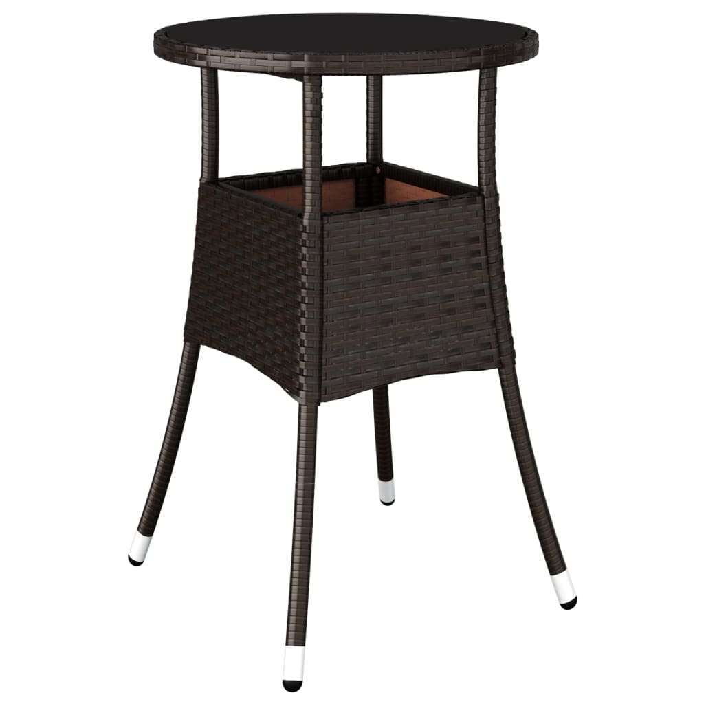 vidaXL 3-delige Tuinset met kussens poly rattan en glas zwart