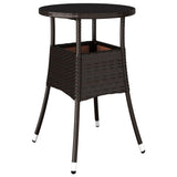 vidaXL 3-delige Tuinset met kussens poly rattan en glas zwart