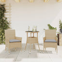 vidaXL 3-delige Tuinset met kussens poly rattan en glas zwart