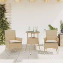 vidaXL 3-delige Tuinset met kussens poly rattan en glas zwart