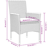 vidaXL 3-delige Tuinset met kussens poly rattan en acaciahout zwart