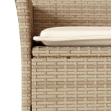 vidaXL 3-delige Tuinset met kussens poly rattan en glas zwart