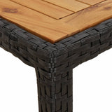 vidaXL 3-delige Tuinset met kussens poly rattan en acaciahout zwart
