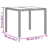 vidaXL 3-delige Tuinset met kussens poly rattan en acaciahout zwart