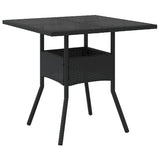 vidaXL 3-delige Tuinset met kussens poly rattan en glas zwart
