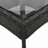 vidaXL 3-delige Tuinset met kussens poly rattan en glas zwart