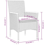 vidaXL 3-delige Tuinset met kussens poly rattan en glas zwart