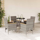 vidaXL 3-Piece Garden Lounge Set with Cushions Poly Rattan and Glass Black