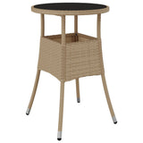 vidaXL 3-Piece Garden Lounge Set with Cushions Poly Rattan and Glass Black