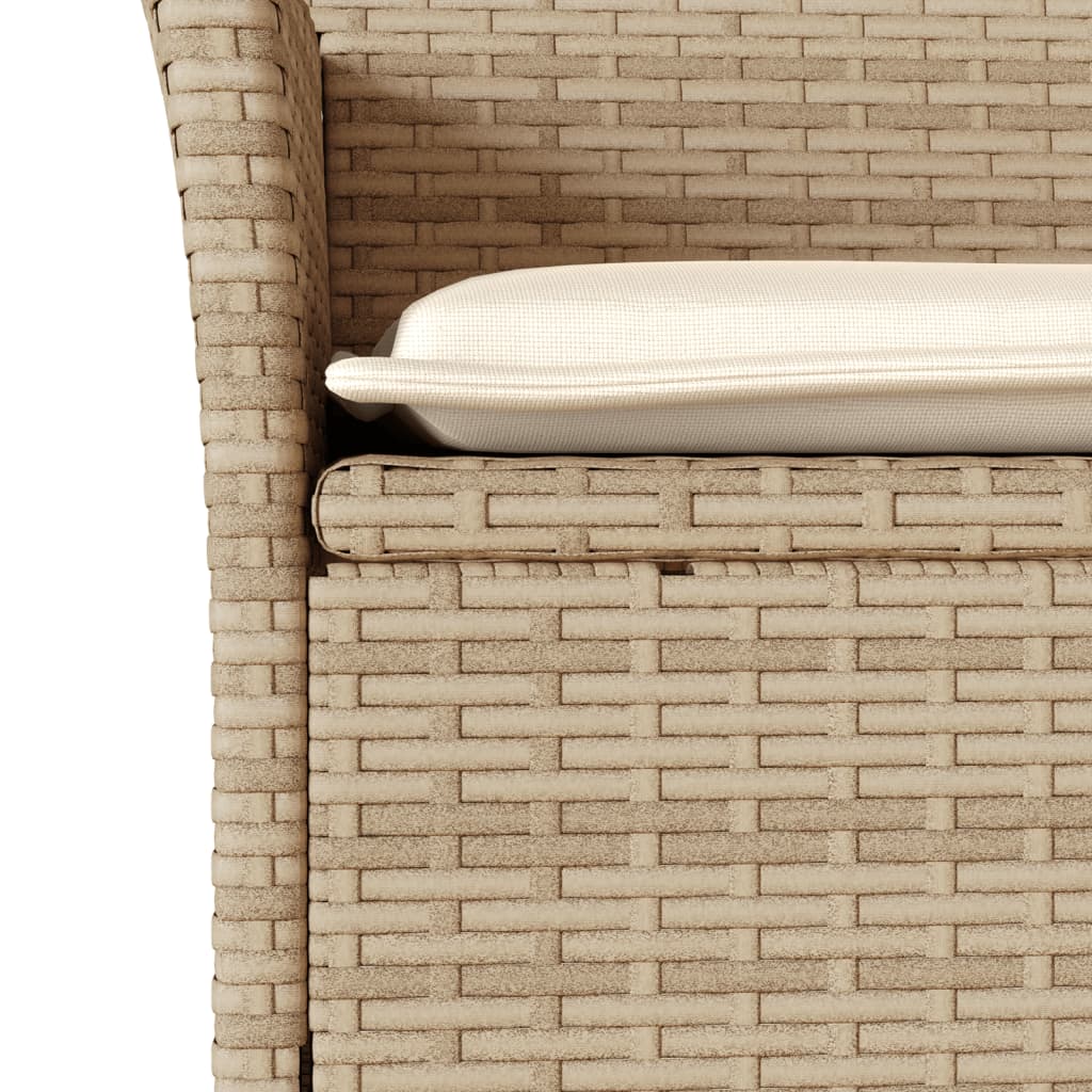 vidaXL 9-delige Tuinset met kussens poly rattan en glas grijs