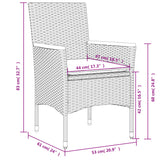 vidaXL 9-delige Tuinset met kussens poly rattan en glas grijs