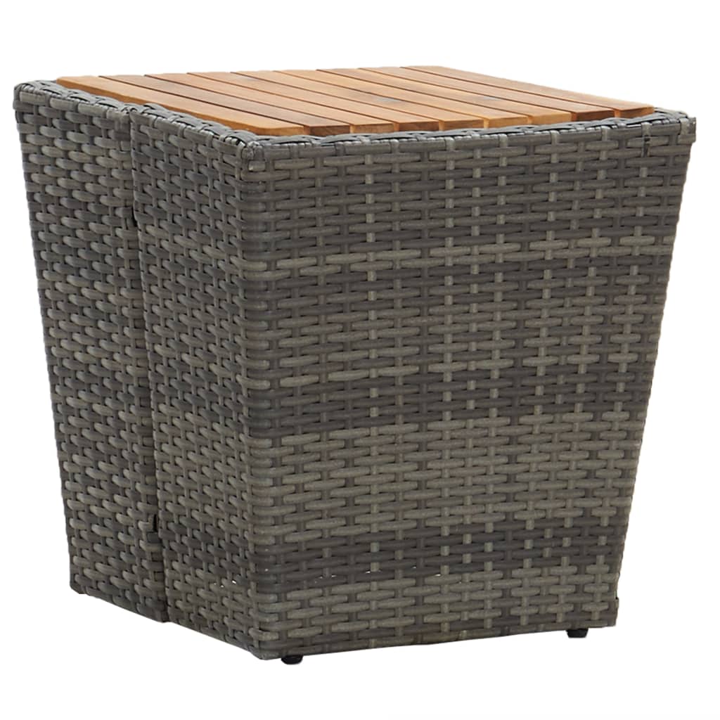 vidaXL 3-Piece Bistro Set with Cushions Poly Rattan and Glass Black