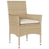 vidaXL 3-delige Bistroset met kussens poly rattan en glas zwart