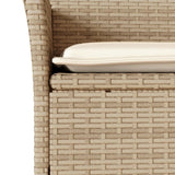 vidaXL 3-delige Bistroset met kussens poly rattan en glas zwart