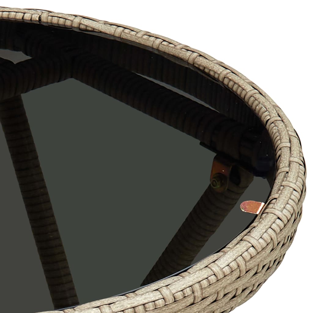 vidaXL 3-delige Bistroset met kussens poly rattan en glas zwart