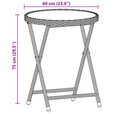 vidaXL 3-delige Bistroset met kussens poly rattan en glas zwart