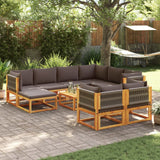 vidaXL 6-delige tuinbankset met kussens acaciahout & touw