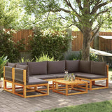 vidaXL 6-delige tuinbankset met kussens acaciahout & touw