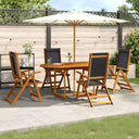 vidaXL 5-piece Garden Dining Set Solid Acacia Wood and Textilene