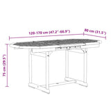 vidaXL 5-piece Garden Dining Set Solid Acacia Wood and Textilene