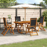 vidaXL 5-piece Garden Dining Set Solid Acacia Wood and Textilene
