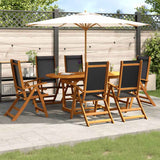 vidaXL 5-piece Garden Dining Set Solid Acacia Wood and Textilene