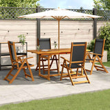 vidaXL 5-piece Garden Dining Set Solid Acacia Wood and Textilene