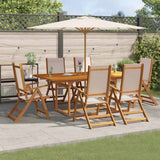 vidaXL 5-delige Tuinset massief acaciahout en textileen