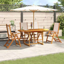 vidaXL 5-piece Garden Dining Set Solid Acacia Wood and Textilene