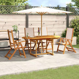 vidaXL 5-piece Garden Dining Set Solid Acacia Wood and Textilene