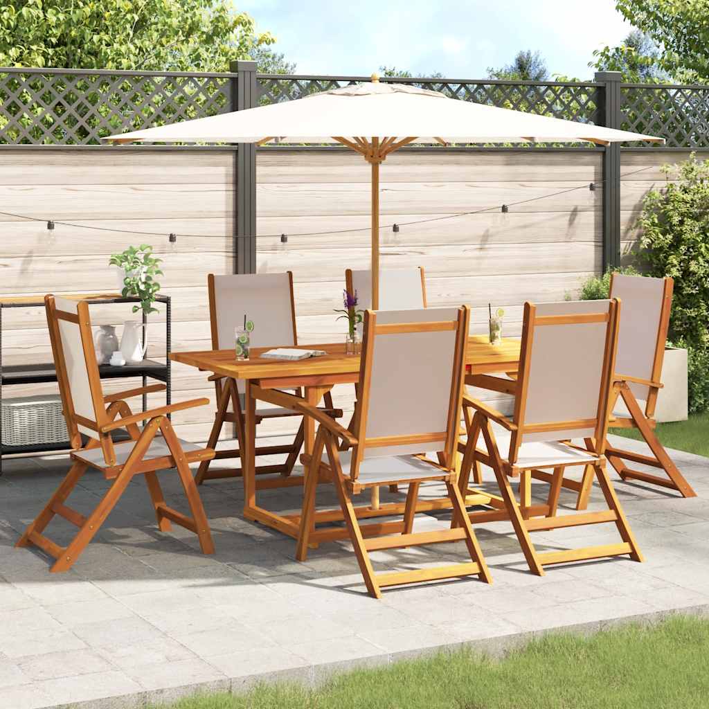 vidaXL 5-piece Garden Dining Set Solid Acacia Wood and Textilene