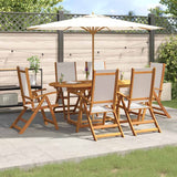 vidaXL 5-piece Garden Dining Set Solid Acacia Wood and Textilene