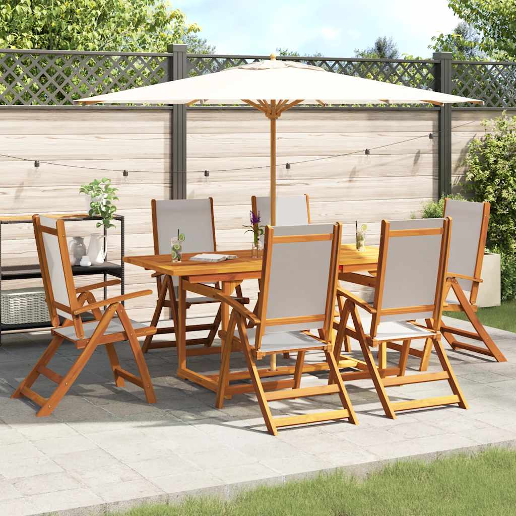 vidaXL 5-piece Garden Dining Set Solid Acacia Wood and Textilene