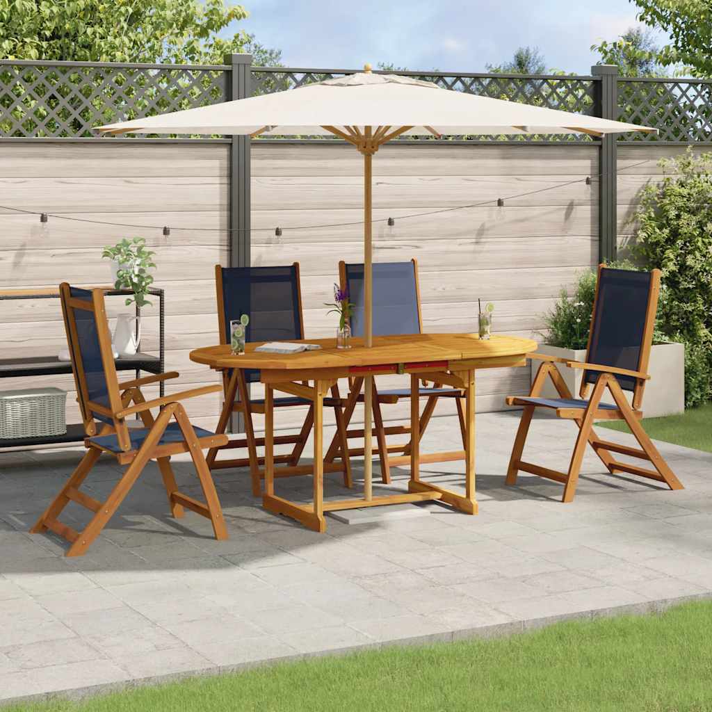 vidaXL 5-piece Garden Dining Set Solid Acacia Wood and Textilene