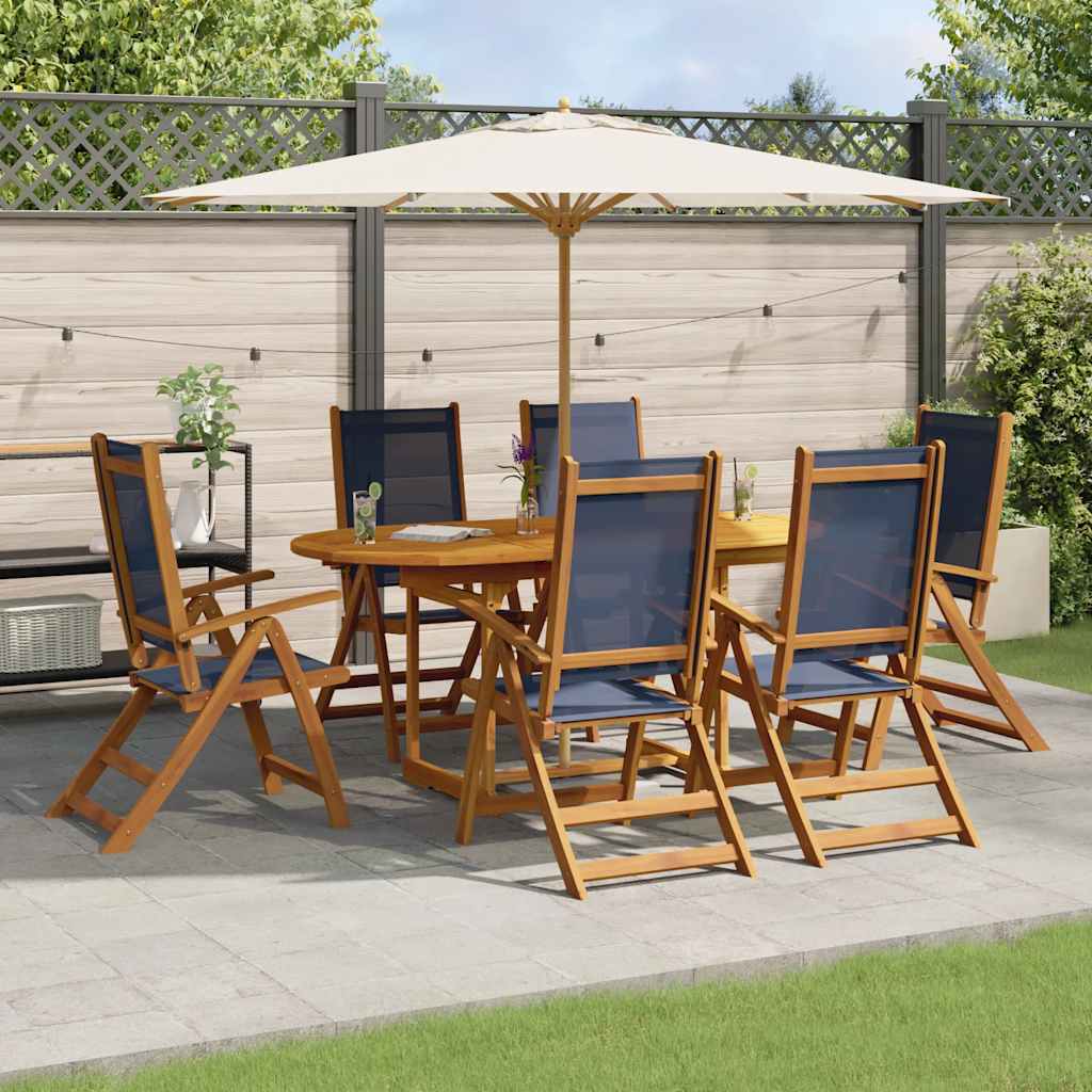 vidaXL 5-piece Garden Dining Set Solid Acacia Wood and Textilene