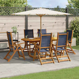 vidaXL 5-piece Garden Dining Set Solid Acacia Wood and Textilene