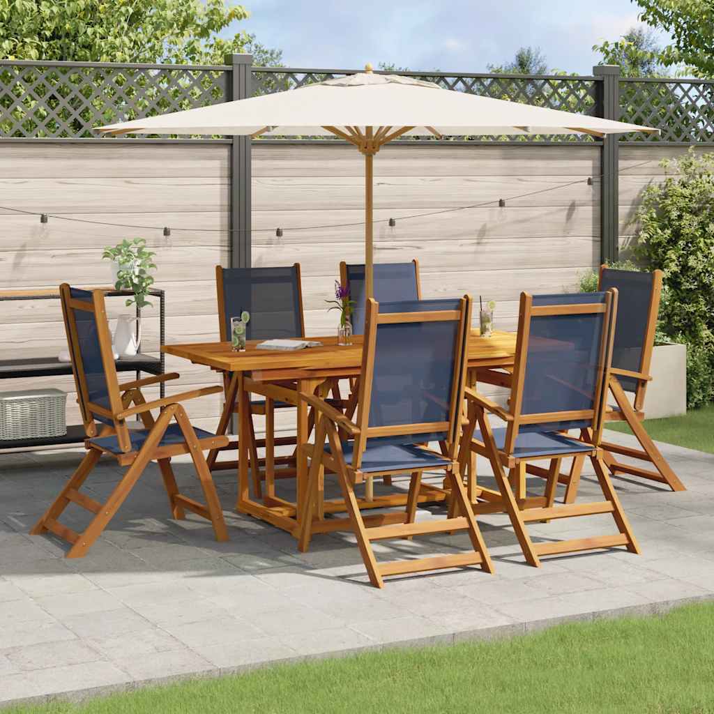 vidaXL 5-piece Garden Dining Set Solid Acacia Wood and Textilene
