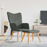 vidaXL Relaxstoel stof lichtgrijs