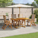 vidaXL 5-piece Garden Dining Set Solid Acacia Wood and Textilene