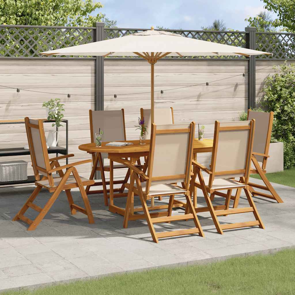 vidaXL 5-piece Garden Dining Set Solid Acacia Wood and Textilene