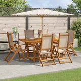 vidaXL 5-piece Garden Dining Set Solid Acacia Wood and Textilene