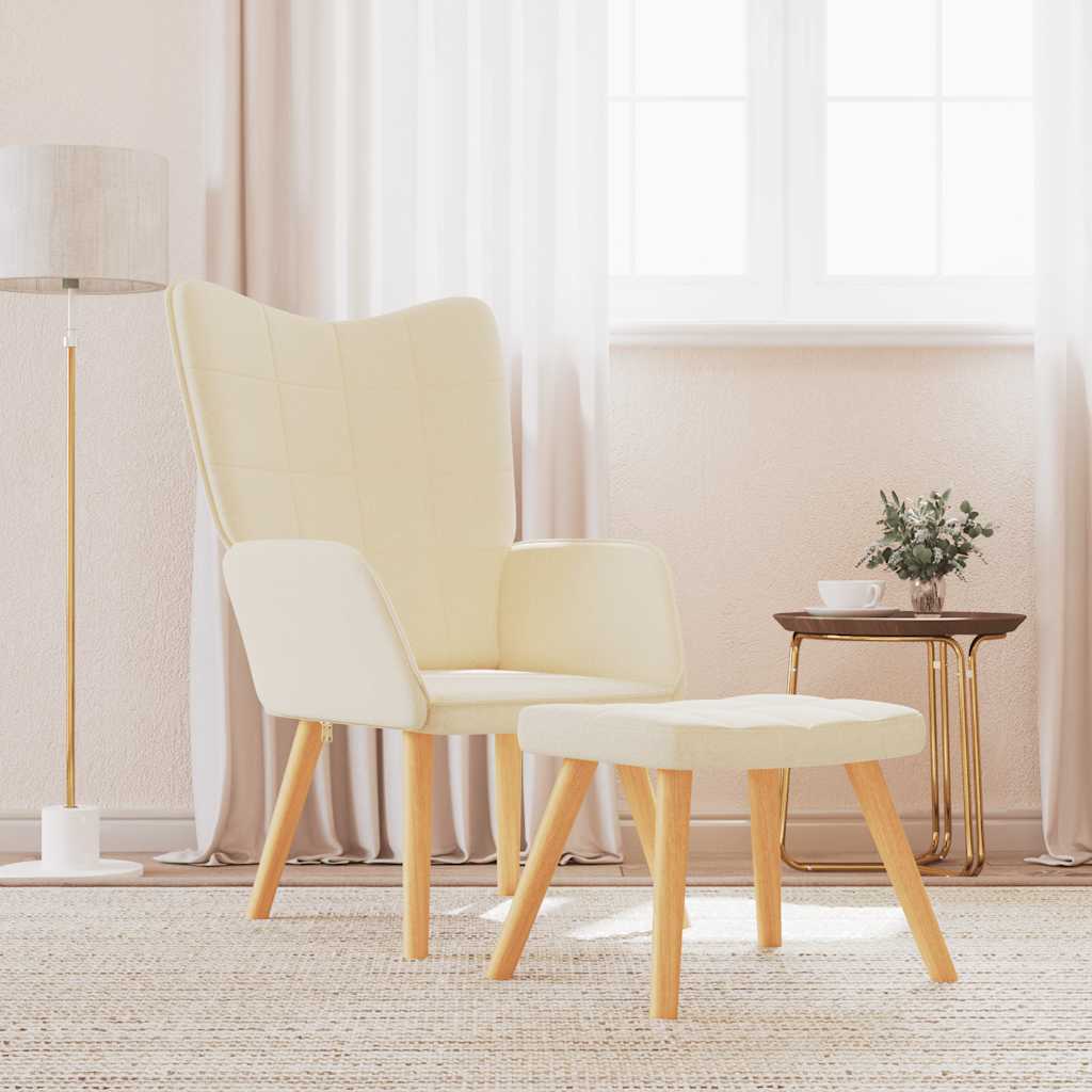 vidaXL Relaxstoel stof lichtgrijs