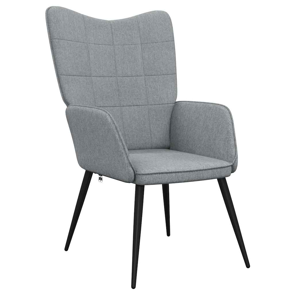 vidaXL Relaxstoel stof lichtgrijs