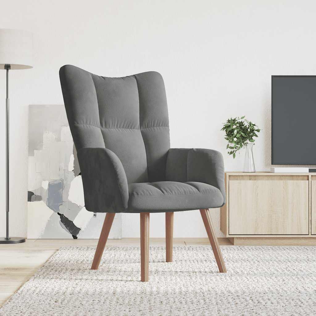 vidaXL Relaxstoel fluweel lichtgrijs