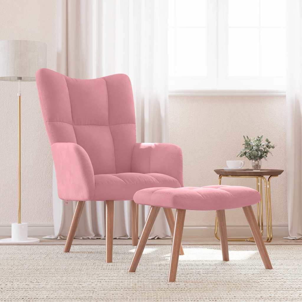 vidaXL Relaxstoel fluweel lichtgrijs