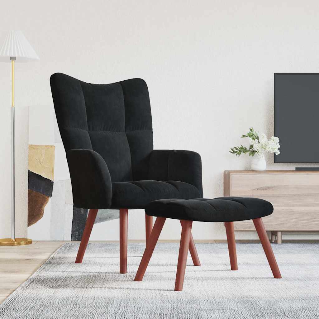 vidaXL Relaxstoel fluweel lichtgrijs