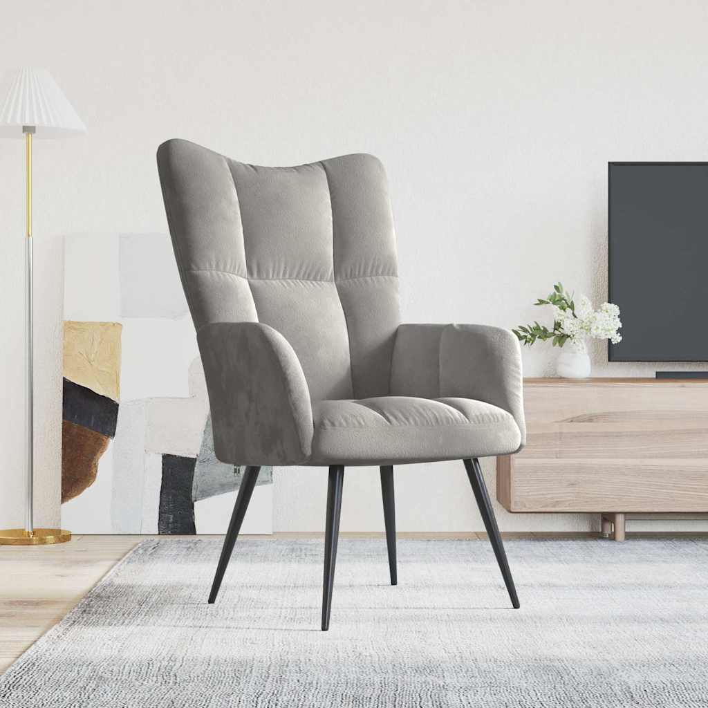 vidaXL Relaxstoel fluweel lichtgrijs