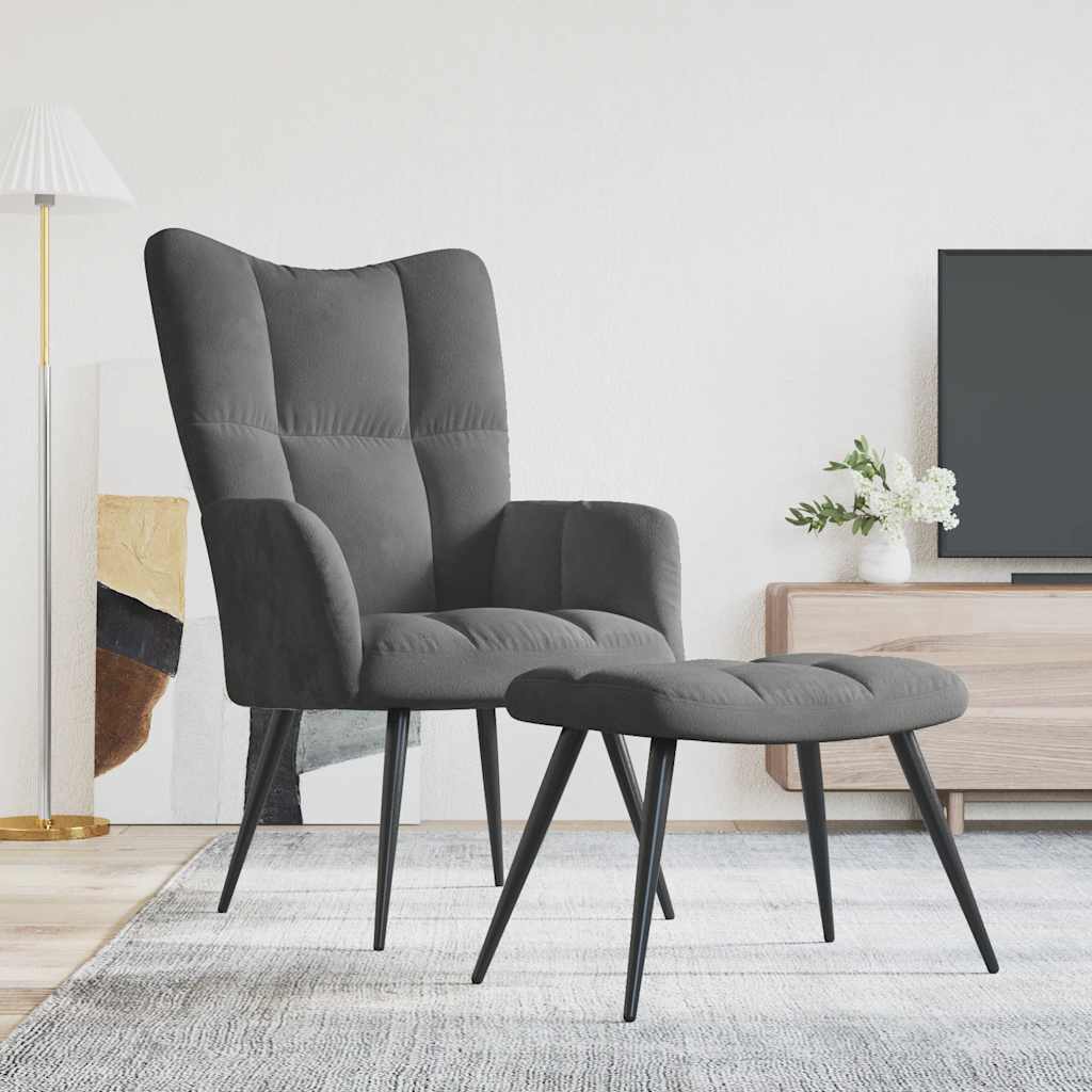 vidaXL Relaxstoel fluweel lichtgrijs